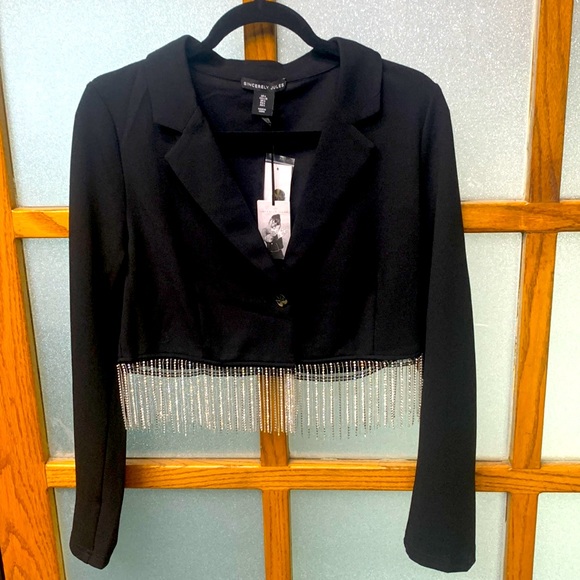 Jackets & Blazers - NEW WITH TAGS! Sincerely Jules black lightweight jacket with faux diamonds